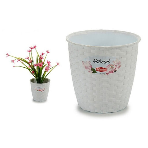 Plant pot White Plastic (14 x 12,5 x 14 cm) (14 x 13 x 14 cm)