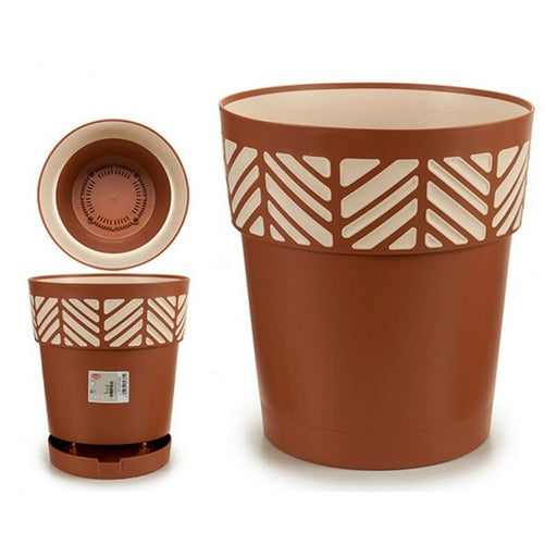 Planter Orfeo Brown Plastic (29 x 29 x 29 cm)