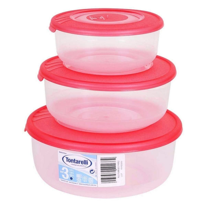 Set of 3 lunch boxes Tontarelli (0,5 - 1 - 2 L) ø 19,3 x 8,4 cm (3 Units)