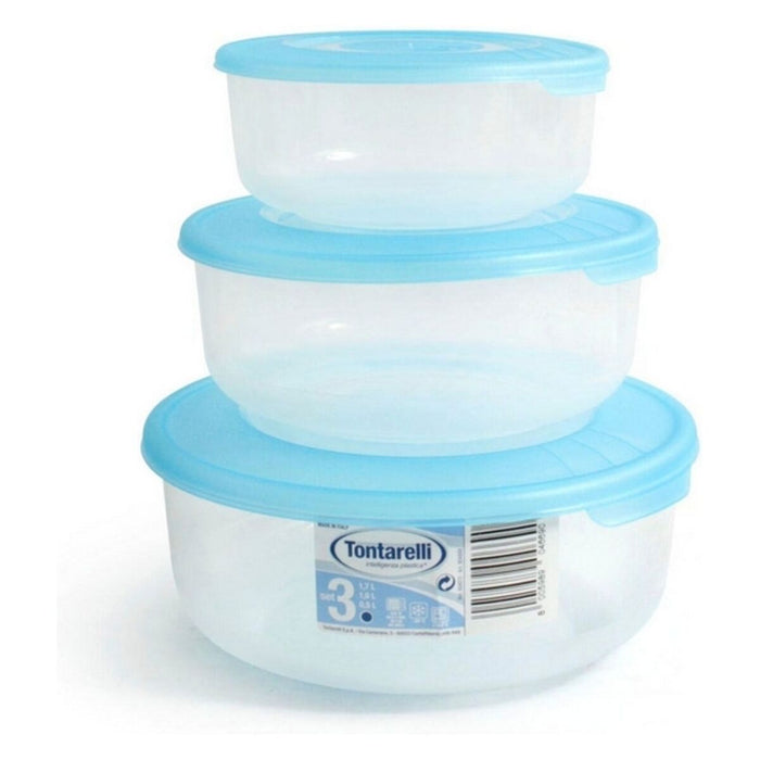 Set of 3 lunch boxes Tontarelli (0,5 - 1 - 2 L) ø 19,3 x 8,4 cm (3 Units)