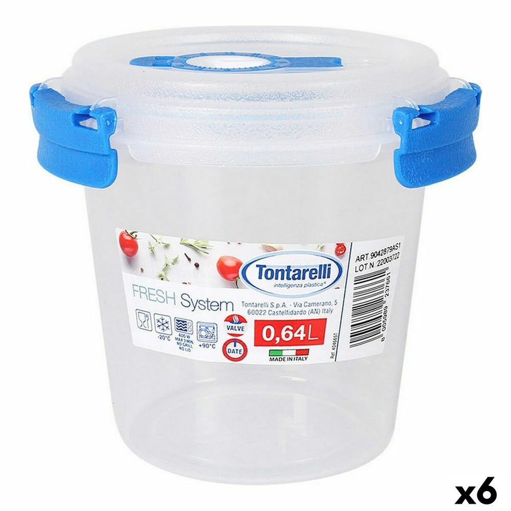 Hermetic Lunch Box Tontarelli Fresh System Yoghurt 640 ml 13,6 x 12,4 x 11,3 cm (6 Units)