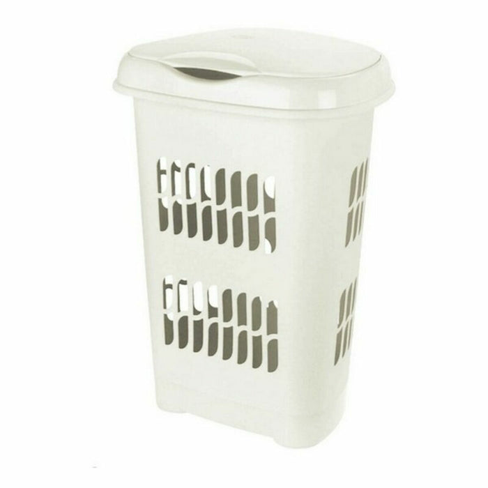 Laundry Basket Tontarelli GR37533 50 L White 50 L 46 x 34 x 64 cm (6 Units)