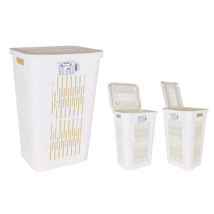 Laundry basket Inde Bella White 60 L 40,5 x 33 x 59 cm (5 Units)