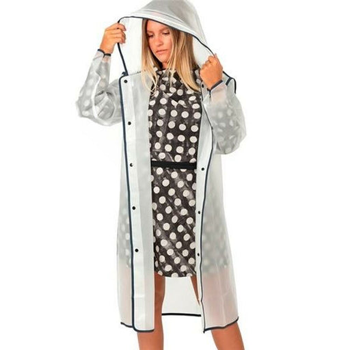 Raincoat with Hood Perletti Travel Translucent Blue