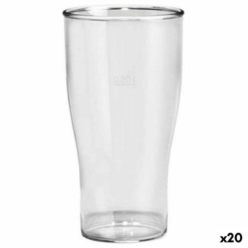 Set of glasses Viejo Valle Plastic Beer 200 ml 5 Pieces (20 Units)