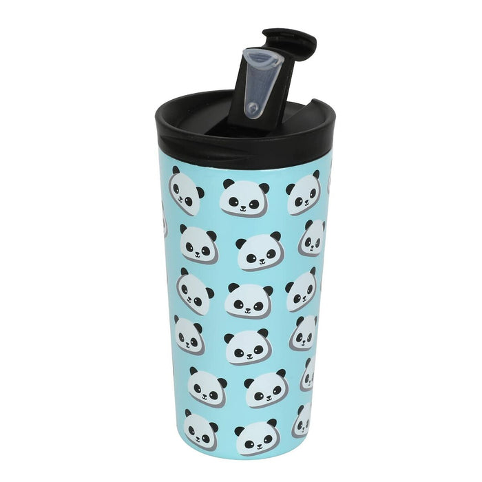 Thermal Cup with Lid iTotal Double wall Blue Panda bear Stainless steel 350 ml