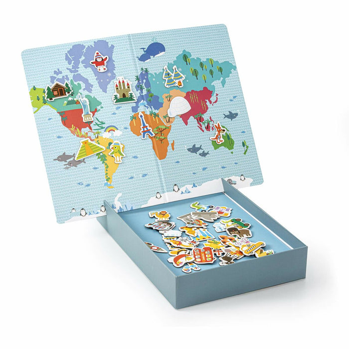 Magnetic Game Apli World Map Multicolour