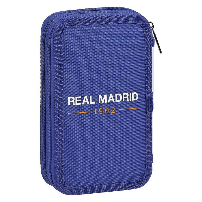 Double Pencil Case Real Madrid C.F. Blue White (28 pcs)