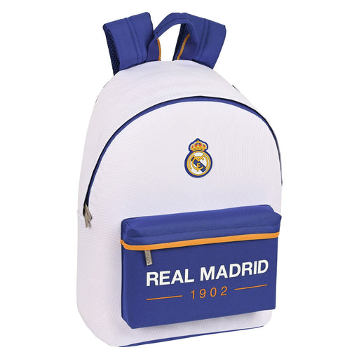 Rucksack for Laptop with Headphone Output Real Madrid C.F. Blue White