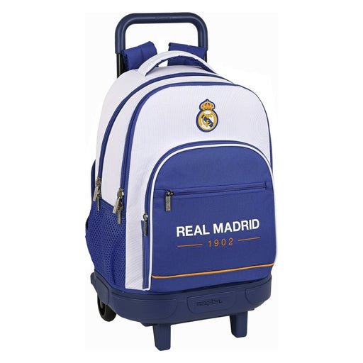 School Rucksack with Wheels Real Madrid C.F. Blue White