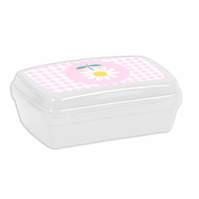 Sandwich Box Safta Flor Plastic Pink White (17 x 6 x 14 cm)