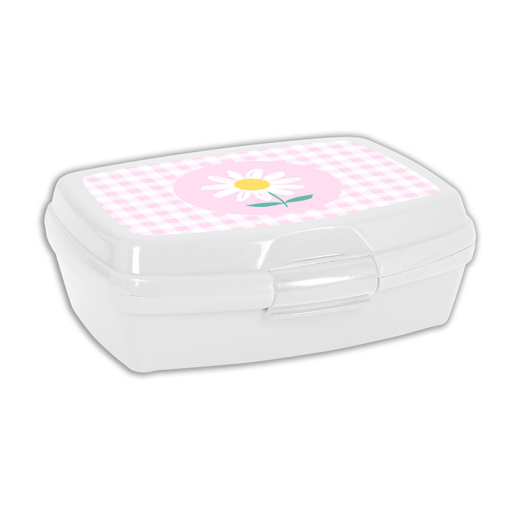 Sandwich Box Safta Flor Plastic Pink White (17 x 6 x 14 cm)