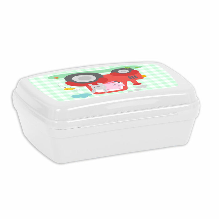 Sandwich Box Safta Granja Plastic White Light Green (17 x 6 x 14 cm)