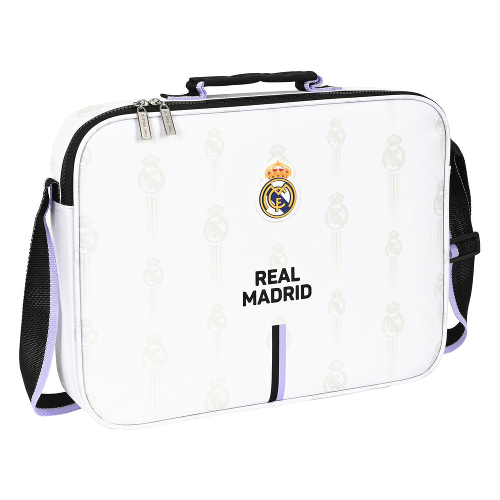 School Satchel Real Madrid C.F. Black White 38 x 6 x 28 cm