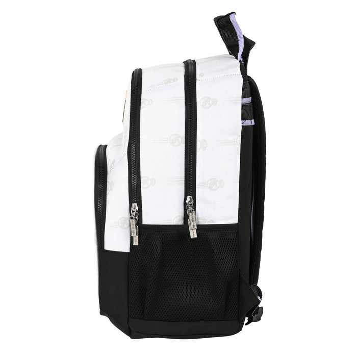 School Bag Real Madrid C.F. Black White (32 x 42 x 16 cm)