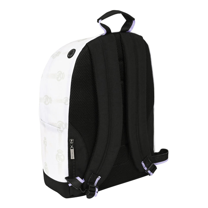 School Bag Real Madrid C.F. Black White (31 x 41 x 16 cm)