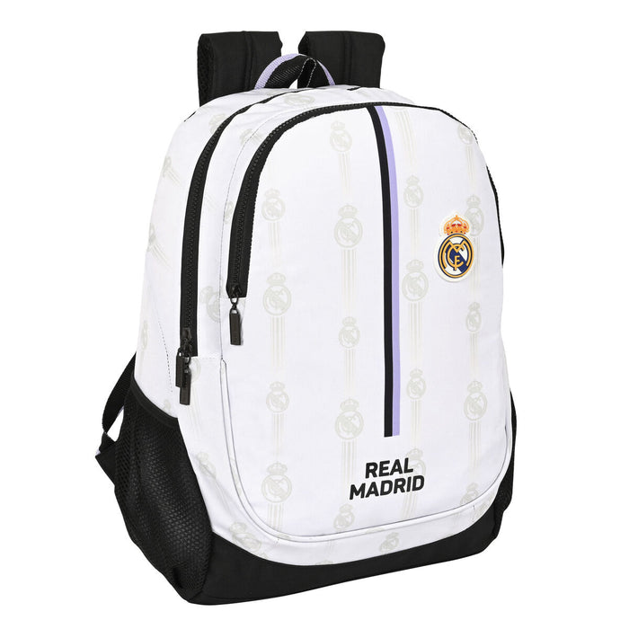 School Bag Real Madrid C.F. Black White (32 x 44 x 16 cm)