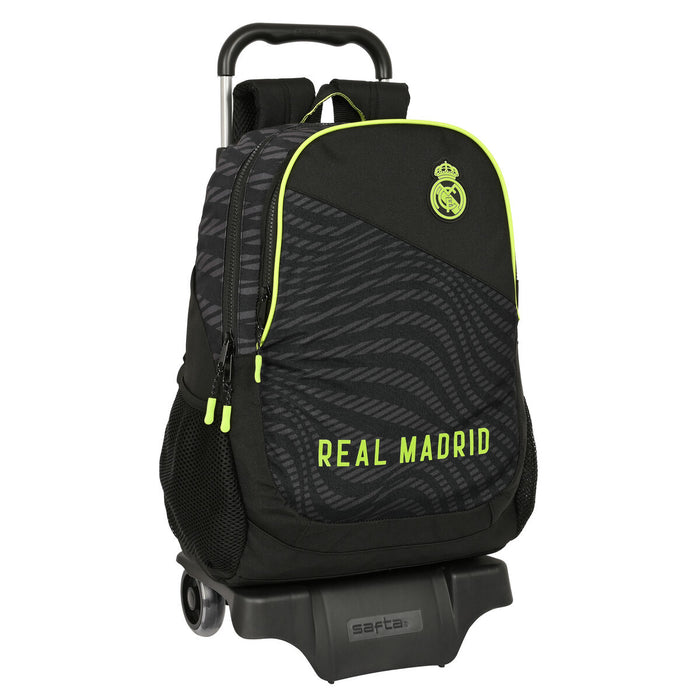 School Rucksack with Wheels Real Madrid C.F. Black (32 x 44 x 16 cm)