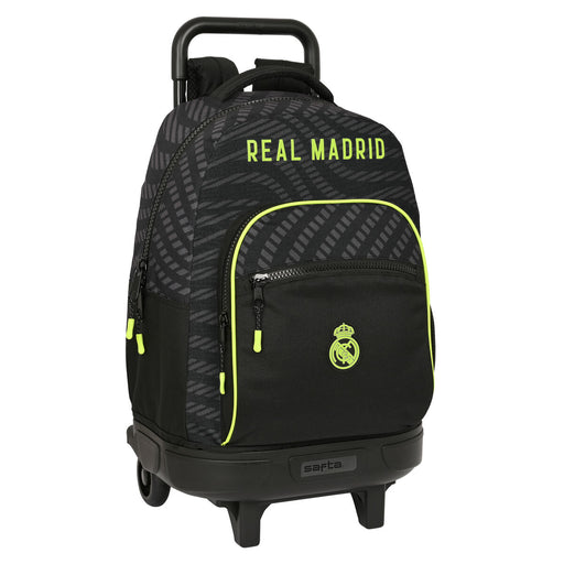 School Rucksack with Wheels Real Madrid C.F. Black (33 x 45 x 22 cm)