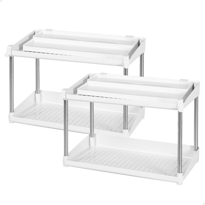 Kitchen Cupboard Organiser Max Home White 2 Shelves 2 Units 37,5 x 25,5 x 19 cm