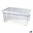 Storage Box with Wheels With lid Transparent 45 L (6 Units)