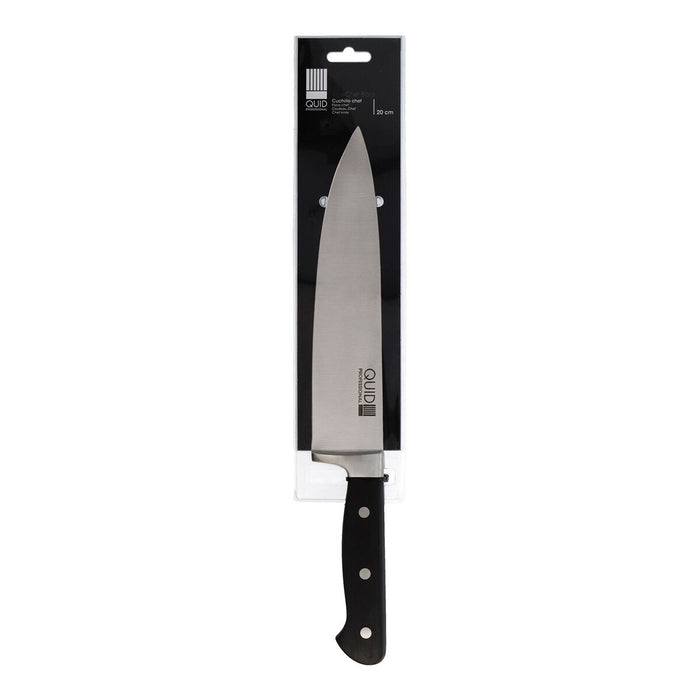 Chef's knife Quid Professional Inox Chef Black Black Metal 20 cm (Pack 6x)