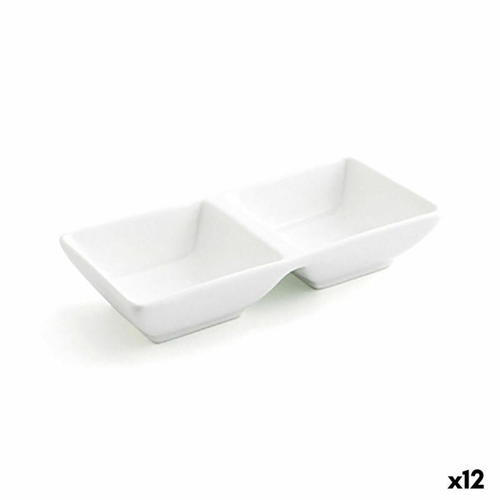 Snack tray Quid Select Ceramic White 15 x 7 cm (12 Units) (Pack 12x)