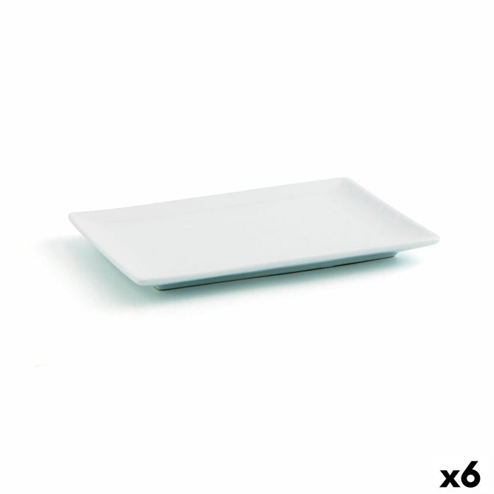 Snack tray Quid Gastro Fun Ceramic White 6 Units