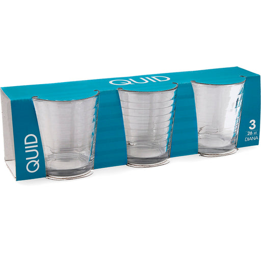 Set of glasses Quid Diana Transparent Glass 3 Pieces 260 ml