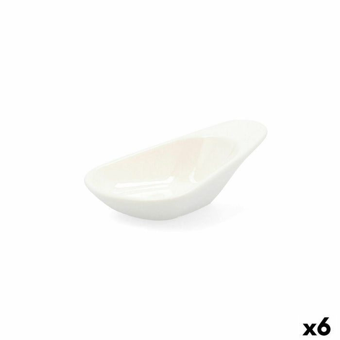 Snack tray Quid Select Ceramic White 10,5 cm (6 Units) (Pack 6x)