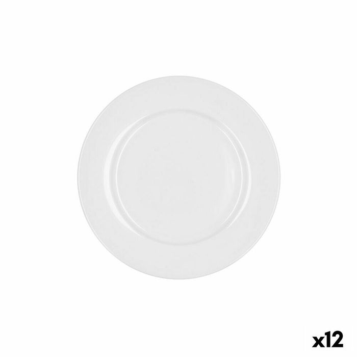 Dessert dish Bidasoa Glacial Ala Ancha Ceramic White 19 cm (12 Units) (Pack 12x)