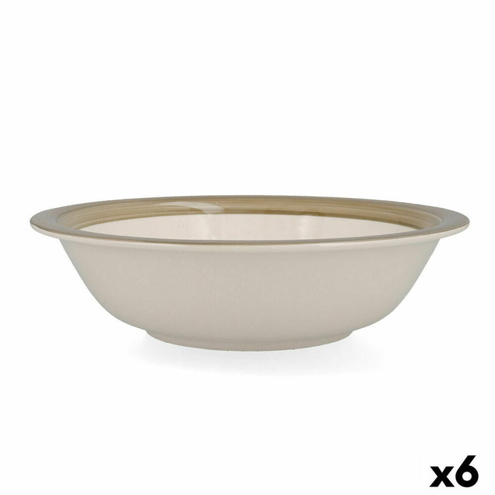 Salad Bowl Quid Allegra Nature Ceramic Bicoloured (23 cm) (Pack 6x)