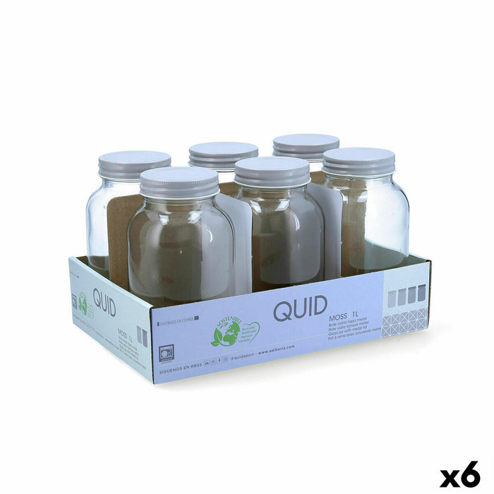 Jar Quid Moss Grey Glass 1 L (Pack 6x)