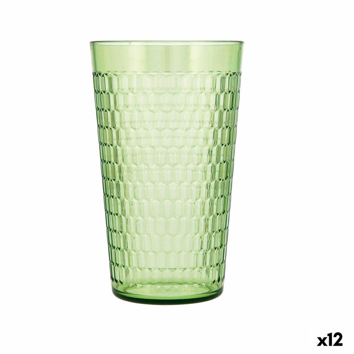 Glass Quid Viba Green Plastic 650 ml (12 Units) (Pack 12x)