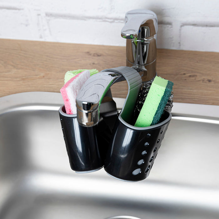 Kitchen Sink Tidy Quid Armony Double Grey Plastic (14,5 x 14 x 12,5 cm)