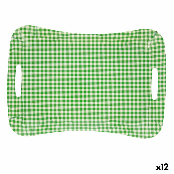 Tray Quid Habitat Gingham Multicolour Plastic 41,5 x 29 x 4 cm (12 Units) (Pack 12x)