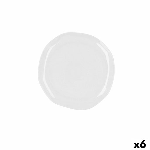 Flat plate Ariane Earth Ceramic White 25 cm (6 Units)