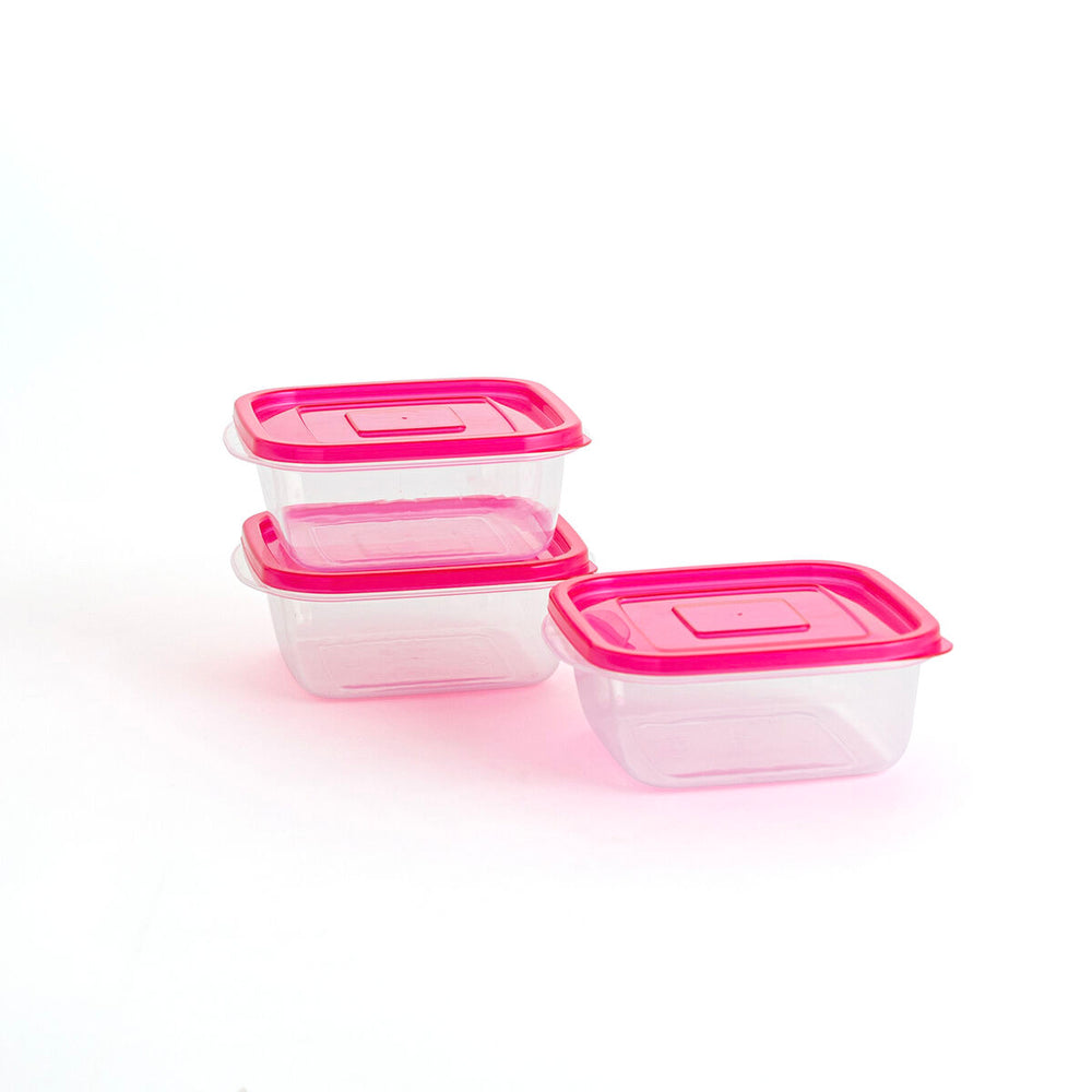 Set of lunch boxes Quid Refresh 3 Pieces Fuchsia Plastic