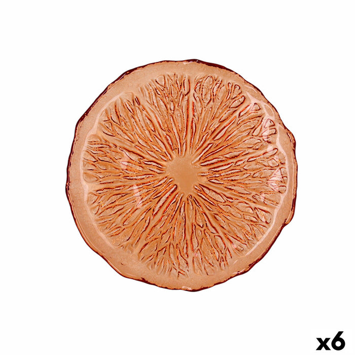 Flat plate Quid Acid Orange Glass 21 x 2 cm (6 Units)