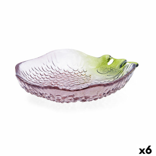 Plate Quid Acid Purple Pomegranate 21 x 17 x 5 cm Glass (6 Units)