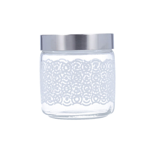 Jar Giara Circles Grey Glass 750 ml