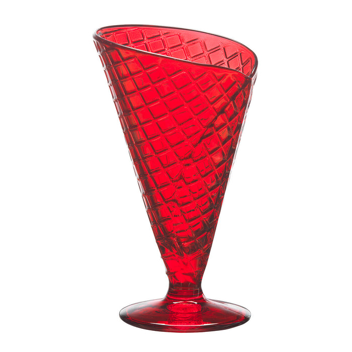 Ice Cream and Milk Shake Glass Gelato Red Glass 210 ml (6 Units)