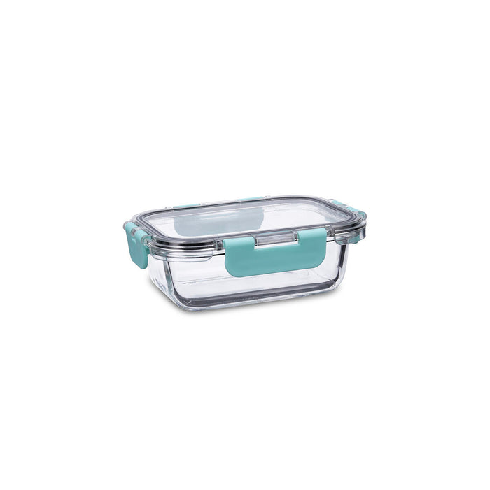 Hermetic Lunch Box Quid Purity Rectangular 370 ml Transparent Glass