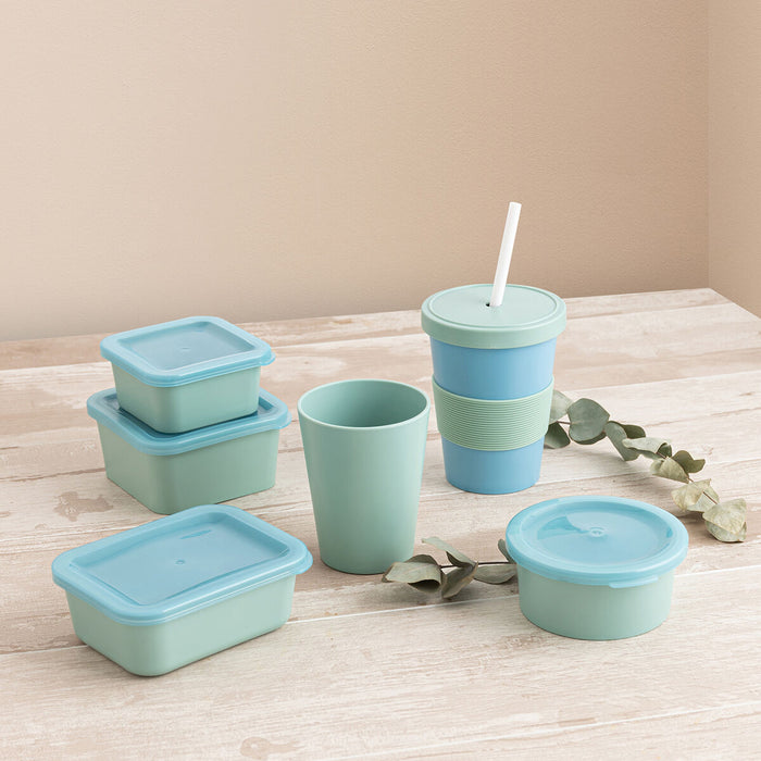 Square Lunch Box with Lid Quid Inspira 430 ml Blue Plastic