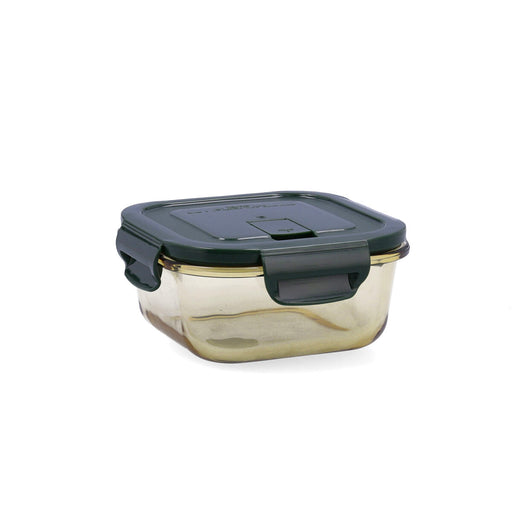 Hermetic Lunch Box Bidasoa Infinity Squared Green Yellow Glass 520 ml