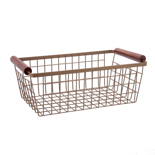 Multi-purpose basket Bidasoa Tiara Steel Copper 32 x 26 x 8 cm