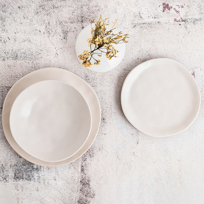 Deep Plate Bidasoa Cosmos White Ceramic Ø 22 cm (12 Units)