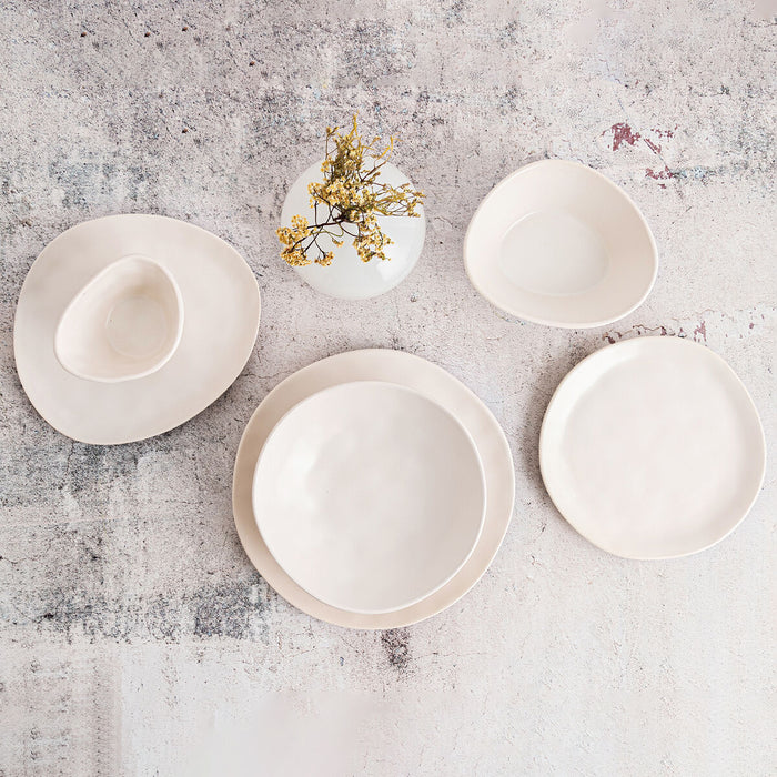 Flat Plate Bidasoa Cosmos White Ceramic Ø 23 cm
