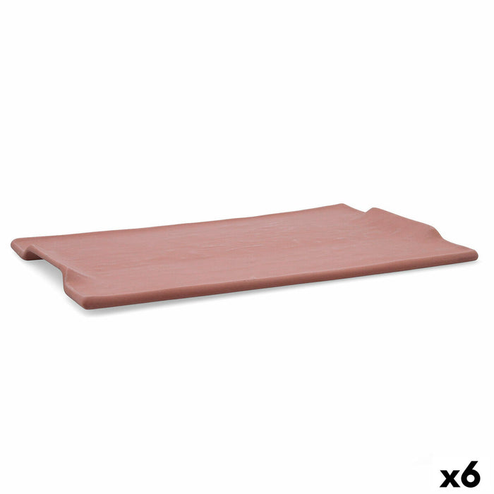 Snack tray Quid Mineral Gres Terracotta Ceramic 35 x 23 cm (6 Units)