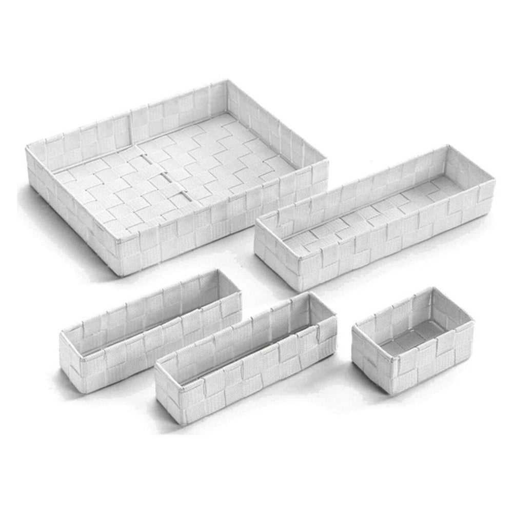 Set of Stackable Organising Boxes Versa Textile (5 Pieces) (6 x 34 x 26 cm) (6 x 34 x 26 cm)